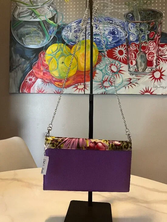 Ethel & Myrtle Purple Floral Clutch Crossbody - NWT - Picture 2 of 6